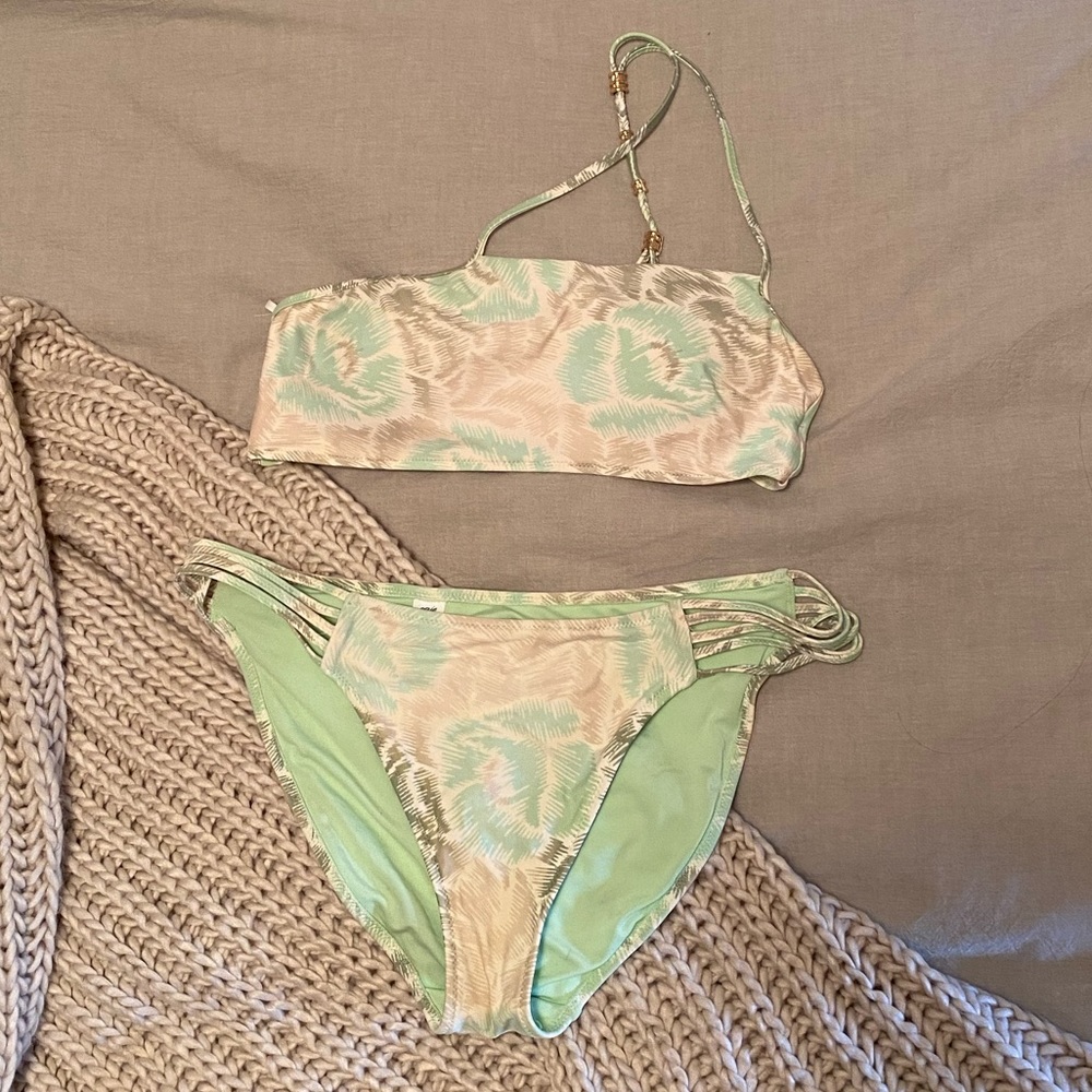 Aerie one shoulder bandeau bikini